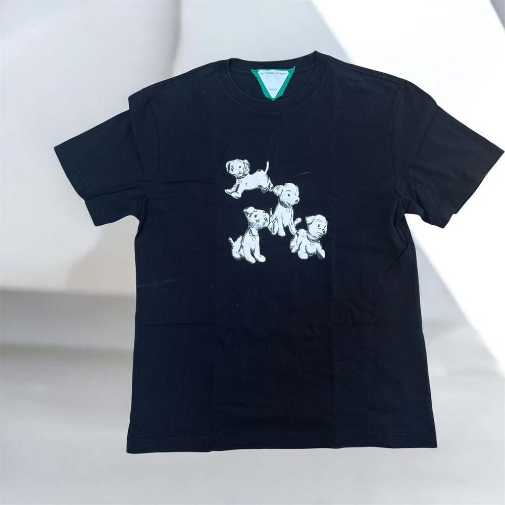 Bottegga Viceroy Black Cotton T-Shirt with Puppy Graphic Print